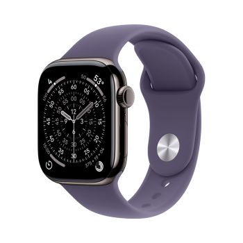 Apple Watch Series 11, 46 mm, Slate Titanium GPS+Cellular, Purple Fog Sport Band S/M